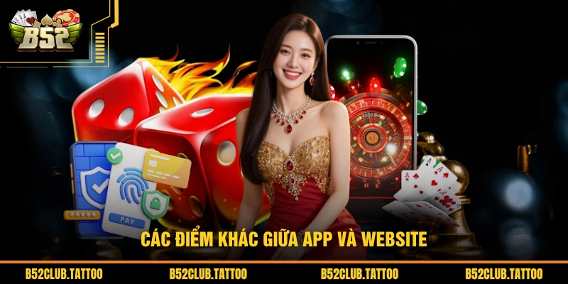 Các điểm khác giữa app và website