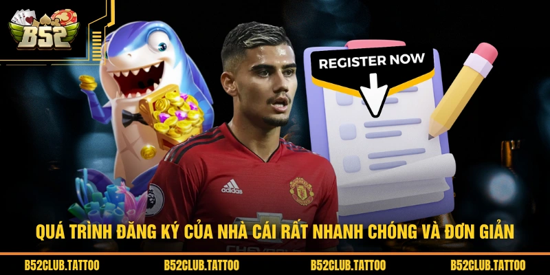 Quá trình đăng ký của nhà cái rất nhanh chóng và đơn giản